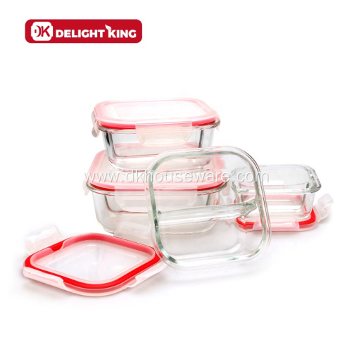 Oven Use Glass Food Containers with 2 Compartments